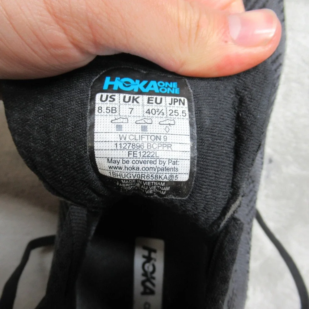 Hoka Womens Shoes 8.5 B Black Clifton 9 Cushioned Lightweight Running Athletic - Picture 3 of 13